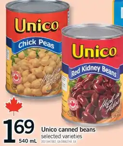 Fortinos UNICO CANNED BEANS, 540 ML offer