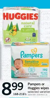 Fortinos PAMPERS OR HUGGIES WIPES, 168-216'S offer