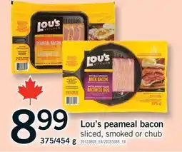 Fortinos LOU'S PEAMEAL BACON, 375/454 G offer
