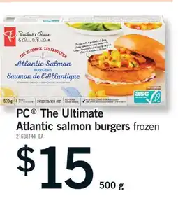 Fortinos PC THE ULTIMATE ATLANTIC SALMON BURGERS, 500 G offer