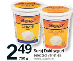 Fortinos SURAJ DAHI YOGURT, 750 G offer