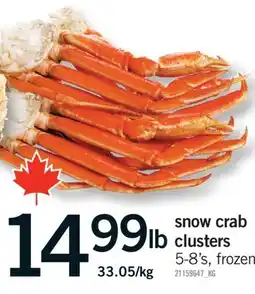 Fortinos SNOW CRAB CLUSTERS, 5-8'S offer