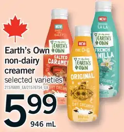 Fortinos EARTH'S OWN NON-DAIRY CREAMER, 946 ML offer
