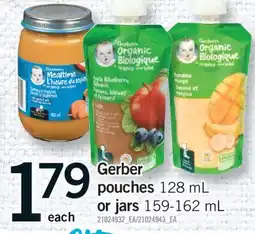 Fortinos GERBER POUCHES, 128 ML OR JARS, 159-162 ML offer