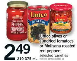 Fortinos OLIVES SUNDRIED TOMATOES OR MOLISANA ROASTED RED PEPPERS, 210-375 ML offer