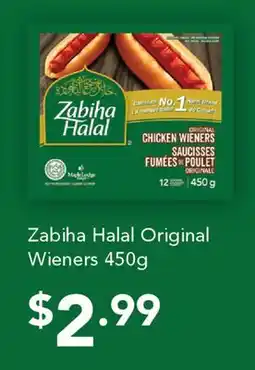 Fortinos ZABIHA HALAL ORIGINAL WIENERS, 450G offer