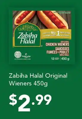 Fortinos ZABIHA HALAL ORIGINAL WIENERS, 450G offer