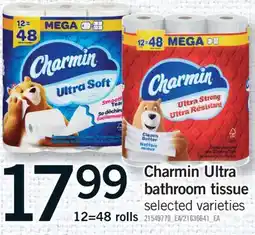 Fortinos CHARMIN ULTRA BATHROOM TISSUE, 12=48 ROLLS offer