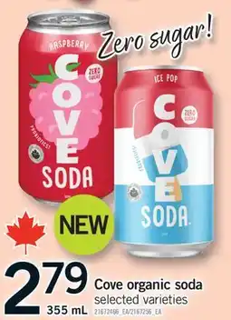 Fortinos COVE ORGANIC SODA, 355 ML offer