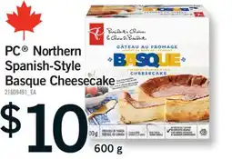 Fortinos PC NORTHERN SPANISH-STYLE BASQUE CHEESECAKE, 600 G offer