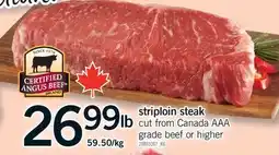 Fortinos striploin steak offer