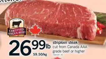 Fortinos striploin steak offer