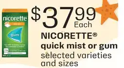 Fortinos NICORETTE QUICK MIST OR GUM offer
