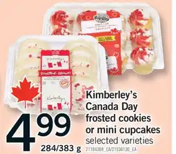 Fortinos KIMBERLEY'S CANADA DAY FROSTED COOKIES OR MINI CUPCAKES, 284/383 G offer