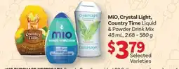 Fortinos MIO, CRYSTAL LIGHT, COUNTRY TIME LIQUID & POWDER DRINK MIX, 48 ML, 2.68-580 G offer