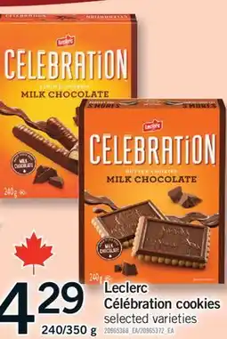 Fortinos LECLERC CÉLÉBRATION COOKIES, 240/350 G offer