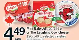 Fortinos MINI BABYBEL 102-129 G OR THE LAUGHING COW CHEESE 120-140 G offer