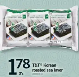 Fortinos T & T KOREAN ROASTED SEA LAVER 3'S offer