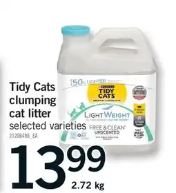 Fortinos TIDY CATS CLUMPING CAT LITTER, 2.72 KG offer