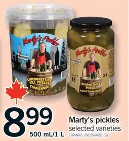 Fortinos MARTY'S PICKLES, 500 ML/1 L offer