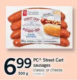 Fortinos PC STREET CART SAUSAGES, 500 G offer