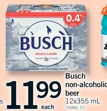 Fortinos BUSCH NON-ALCOHOLIC BEER, 12X355 ML offer