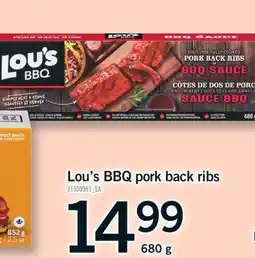 Fortinos LOU'S BBQ PORK BACK RIBS, 680 G offer