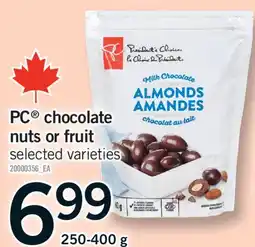 Fortinos PC CHOCOLATE NUTS OR FRUIT, 250-400 G offer