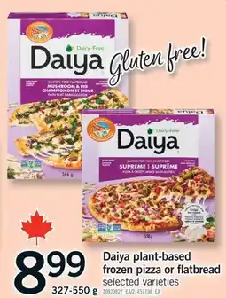 Fortinos DAIYA PLANT-BASED FROZEN PIZZA OR FLATBREAD, 327-550 G offer