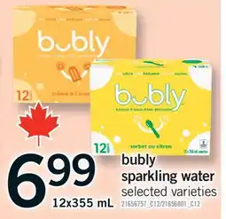 Fortinos BUBLY SPARKLING WATER, 12X355 ML offer