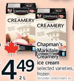 Fortinos CHAPMAN'S MARKDALE CREAMERY ICE CREAM, 2 L offer