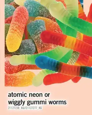 Fortinos ATOMIC NEON OR WIGGLY GUMMI WORMS offer