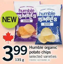 Fortinos HUMBLE ORGANIC POTATO CHIPS, 135 G offer