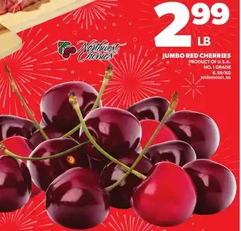 Loblaws JUMBO RED CHERRIES offer