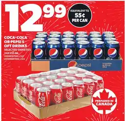 Loblaws COCA-COLA OR PEPSI SOFT DRINKS, 24X355 ML offer