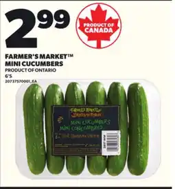 Loblaws FARMER'S MARKET MINI CUCUMBERS, 6'S offer