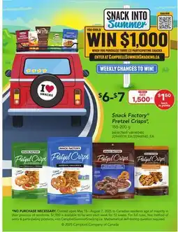 Loblaws SNACK FACTORY PRETZEL CRISPS*, 155-200 G offer