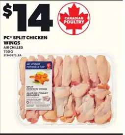 Loblaws PC SPLIT CHICKEN WINGS 730G offer