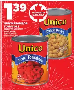 Loblaws UNICO BEANS OR TOMATOES, 540/796ML offer