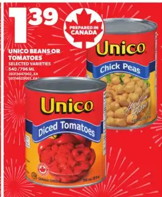 Loblaws UNICO BEANS OR TOMATOES, 540/796ML offer