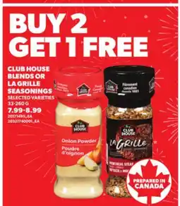 Loblaws CLUB HOUSE BLENDS OR LA GRILLE SEASONINGS, 33-260 G offer