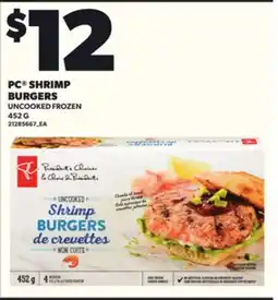 Loblaws PC SHRIMP BURGERS, 452 G offer