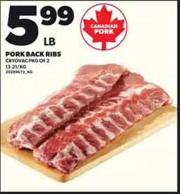 Loblaws PORK BACK RIBS, CRYOVAC PKG OF 2 offer