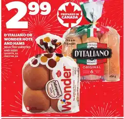 Loblaws D'ITALIANO OR WONDER HOTS AND HAMS offer