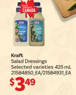 Loblaws KRAFT SALAD DRESSINGS, 425 mL offer