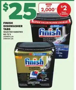 Loblaws FINISH DISHWASHER TABS, 60-72'S offer