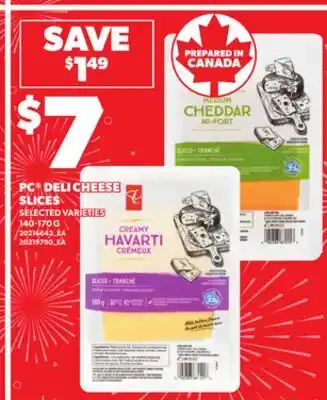 Loblaws PC DELI CHEESE SLICES, 140-170 G offer