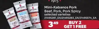 Loblaws MINI-KABANOS PORK BEEF, PORK, PORK SPICY offer
