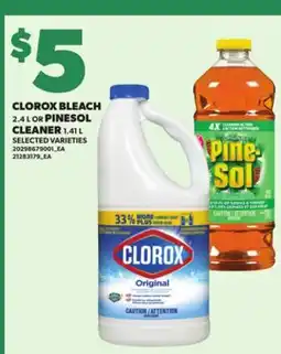 Loblaws CLOROX BLEACH 2.4L OR PINESOL CLEANER 1.41L offer