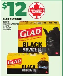 Loblaws GLAD OUTDOOR BAGS, 10-40'S offer